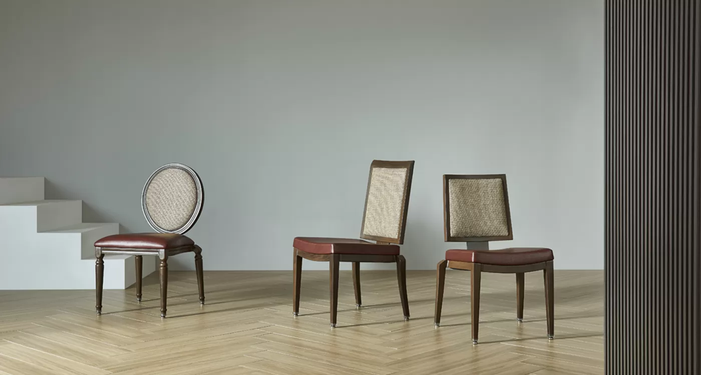 Elegant design metal wood grain flex back chair YY6075 Yumeya