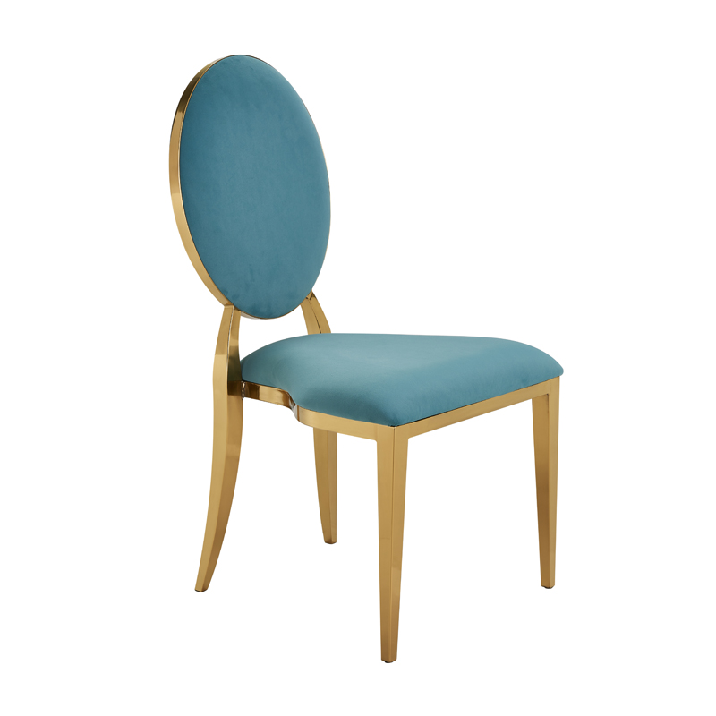 Eye-pleasing teal colored  stainless steel chair YA3509 Yumeya