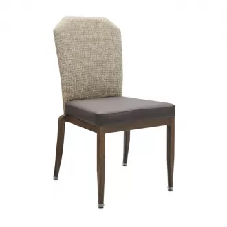 Classic Wood Grain Metal Chair For Hotels & Restaurants YY6131